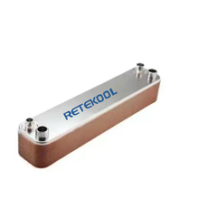 RETEKOOL Brand Stainless Steel Water Cooled Condenser Brazed Heat Exchanger 304SS Plate Heat Exchanger