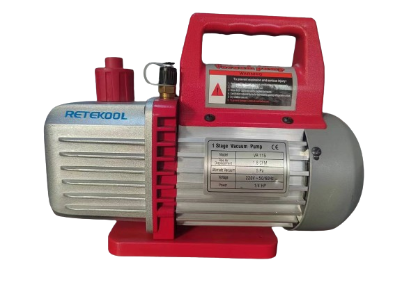 RETEKOOL Brand 3CFM 1/4HP 220V/50Hz Refrigeration Rotary Vane Single Stage Vacuum Pump