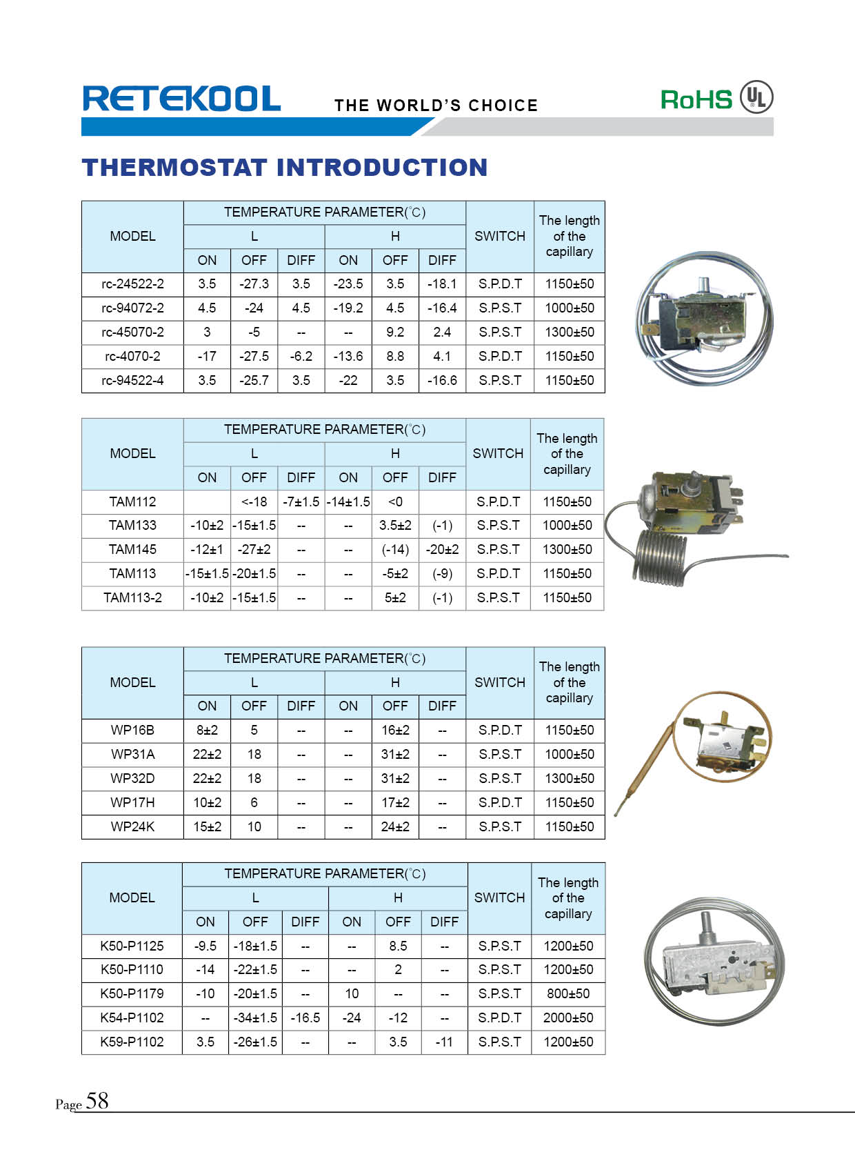 refrigeration thermostat