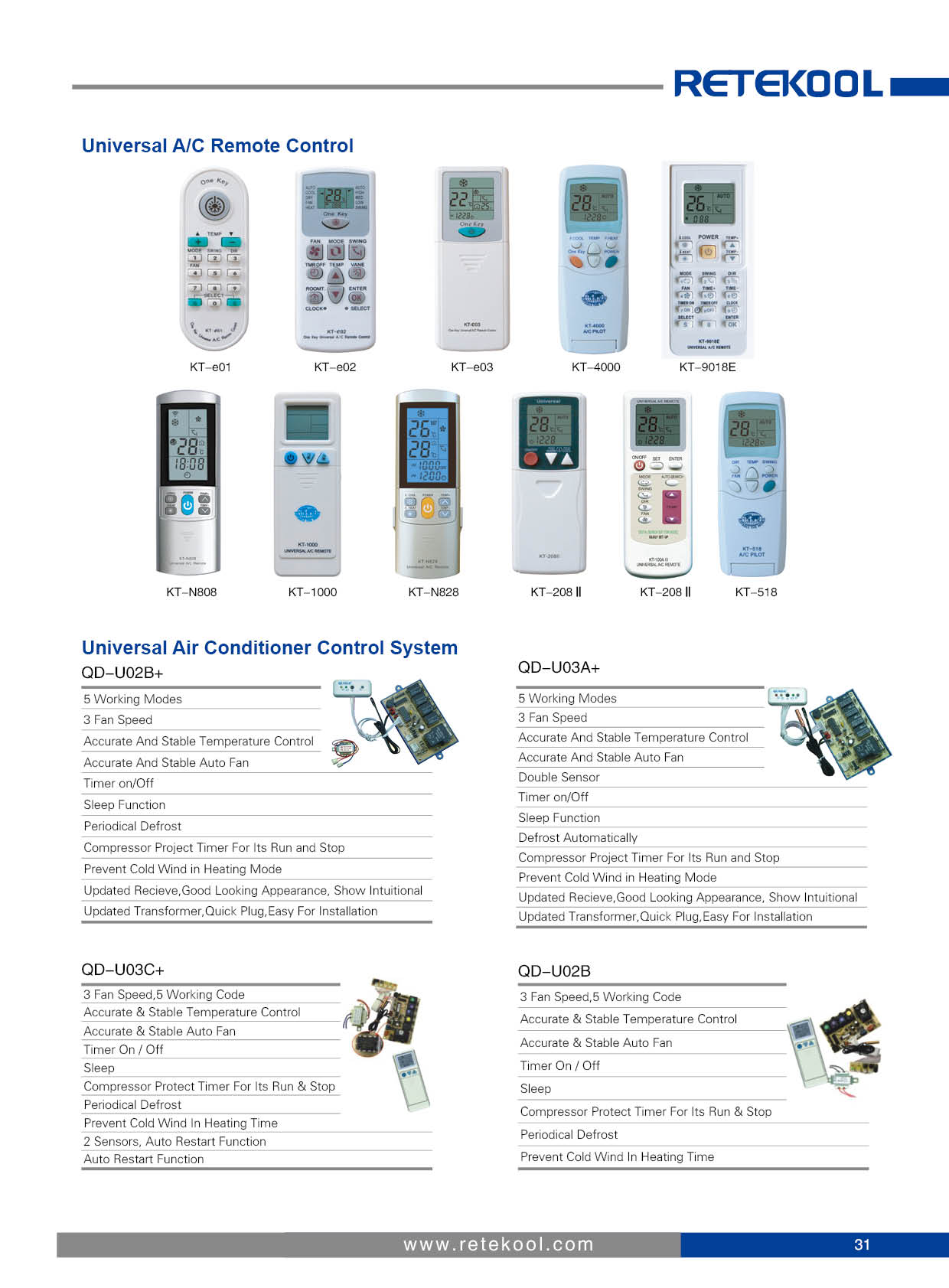 Cmmercial Universal Air Conditioner Remote Control for Portable