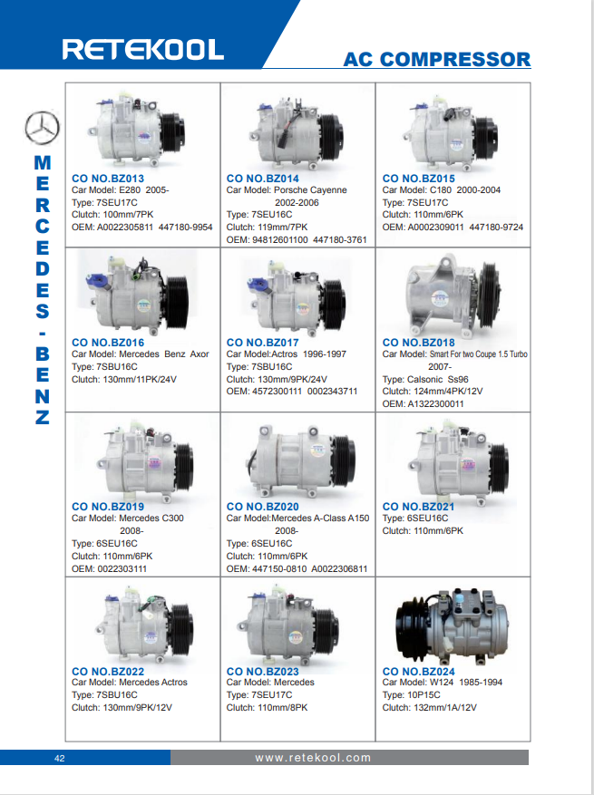 AUTO PARTS A/C COMPRESSOR FOR BENZ 7SBU16C