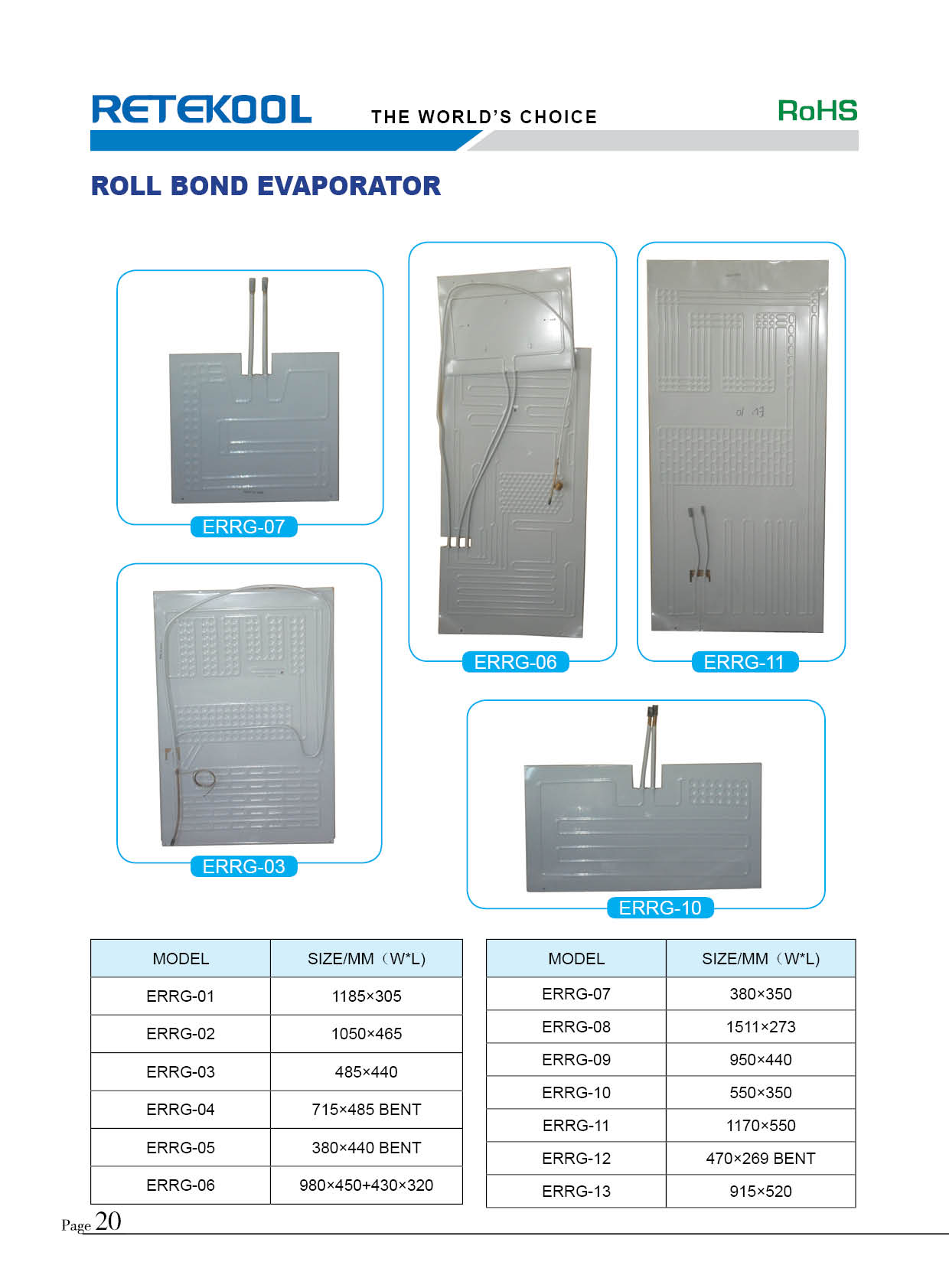 Refrigerator Freezer Roll Bond Evaporator