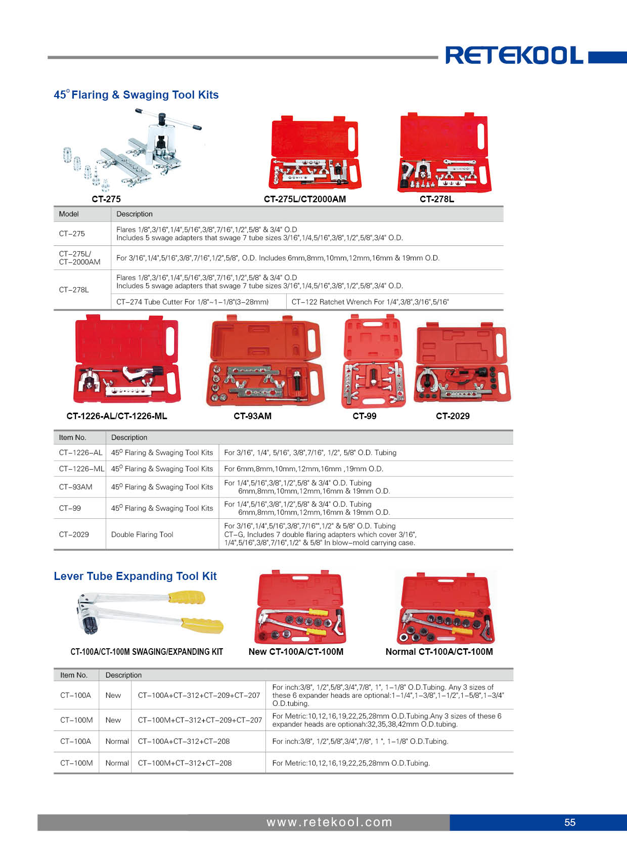 CT-275 FLARING TOOL KITs