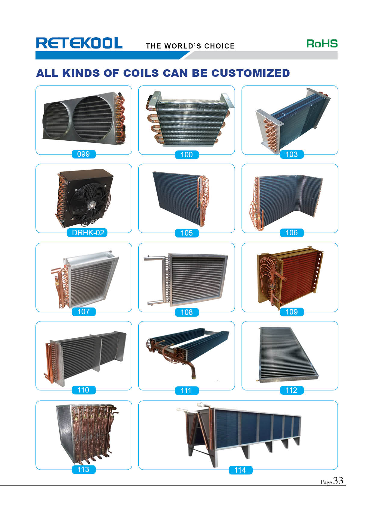 Refrgeration Aluminium Fin Copper Tube Condenser