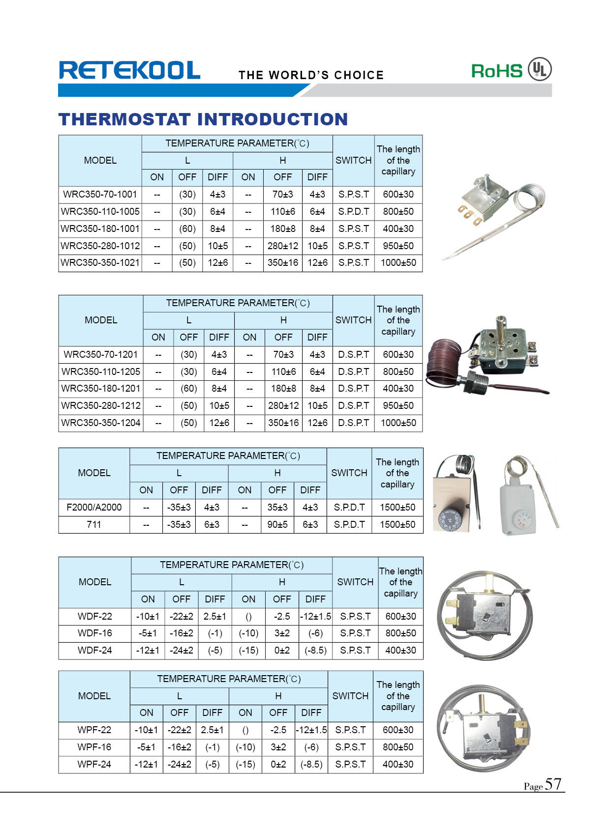 refrigeration thermostat